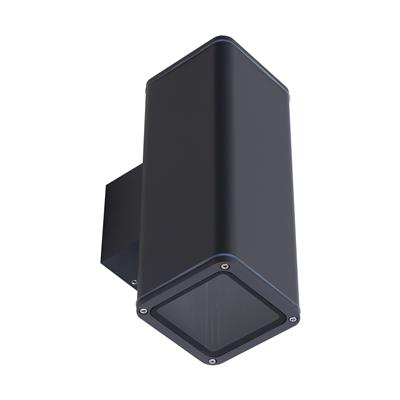 49230 Piper-2 Wall Square 240V 20W LED IP65 E27 PAR30 Exterior Wall Light Dark Grey No Lamp Domus Lighting