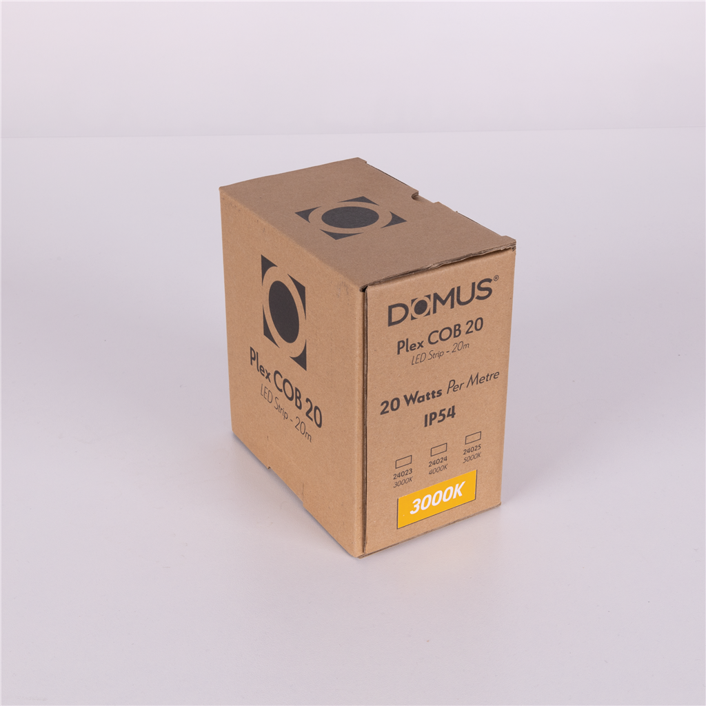 Domus PLEX-COB-20 LED Strip and Channels Tri - 20W 24V IP54 - 24009, 24010, 24011 20M PACK - Domus Lighting