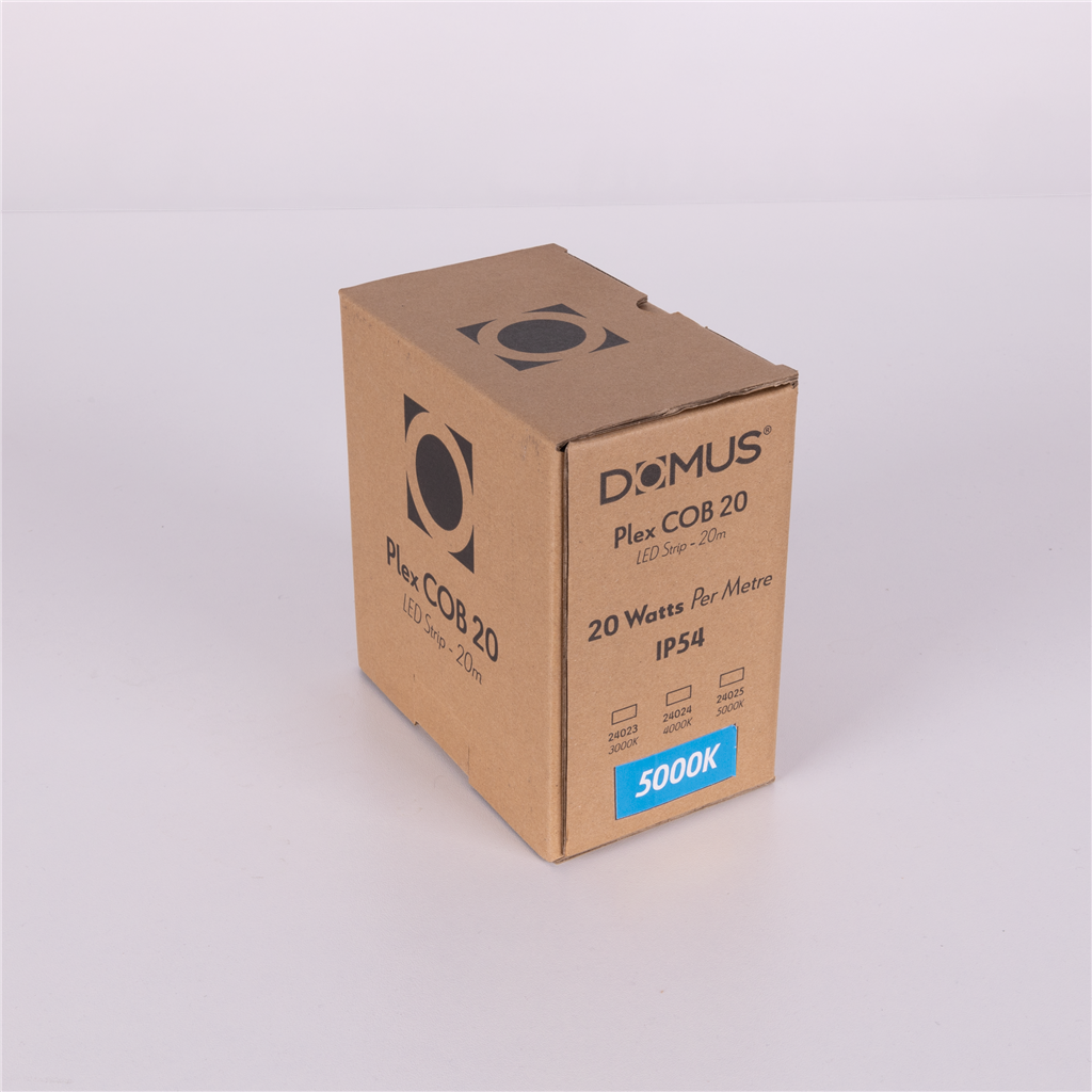 Domus PLEX-COB-20 LED Strip and Channels Tri - 20W 24V IP54 - 24009, 24010, 24011 20M PACK - Domus Lighting