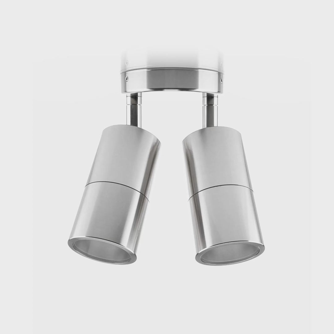 Havit Tivah Double Adjustable Pillar Exterior Wall Lights Tri - Titanium 2x3/5/7W / 2x5W 12V/240V IP65 - HV1385T-HV1387T