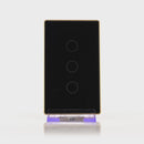 Havit Wifi 3 Gang with Gold Trim Wall Switch Clipsal Black 3x300W 240V IP20 - HV9220-3