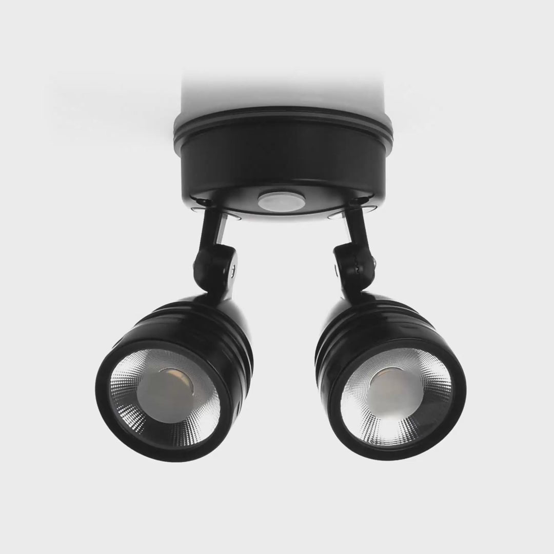 Havit Focus Polycarbonate Double Adjustable Spot Wall Light Tri - Black 2x15W 240V IP65 - HV3794T-BLK