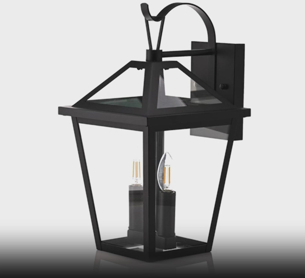 Havit Karter Galvanised Iron Exterior Wall Lights 2700K Black 2x4W 240V IP44- HV3538W-S-BLK