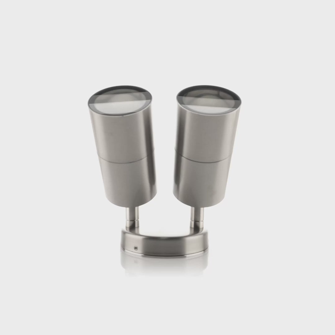 Havit Fortis Double Adjustable Pillar Exterior Wall Lights Tri - Stainless Steel 2x5W 240V IP54 - HV1372T