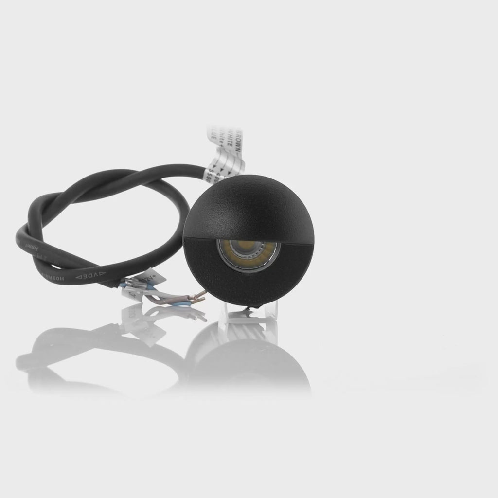 Havit Mini Ollo with Eyelid Garden Step and Up Lights Tri- Black 1W 12V IP67 - HV2891T-BLK-12V