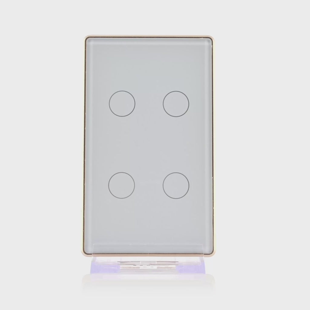 Havit Wifi 4 Gang with Gold Trim Wall Switch Clipsal White 4x300W 240V IP20 - HV9120-4
