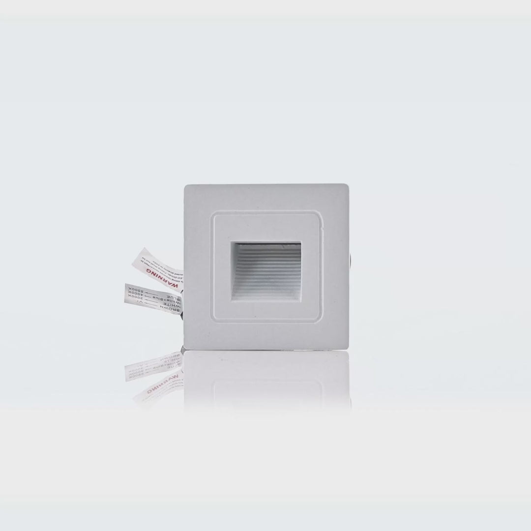 Havit Trin Small Square Recessed LED Exterior Step Lights Tri- White 1W 12V IP54- HV3111T-WHT-12V