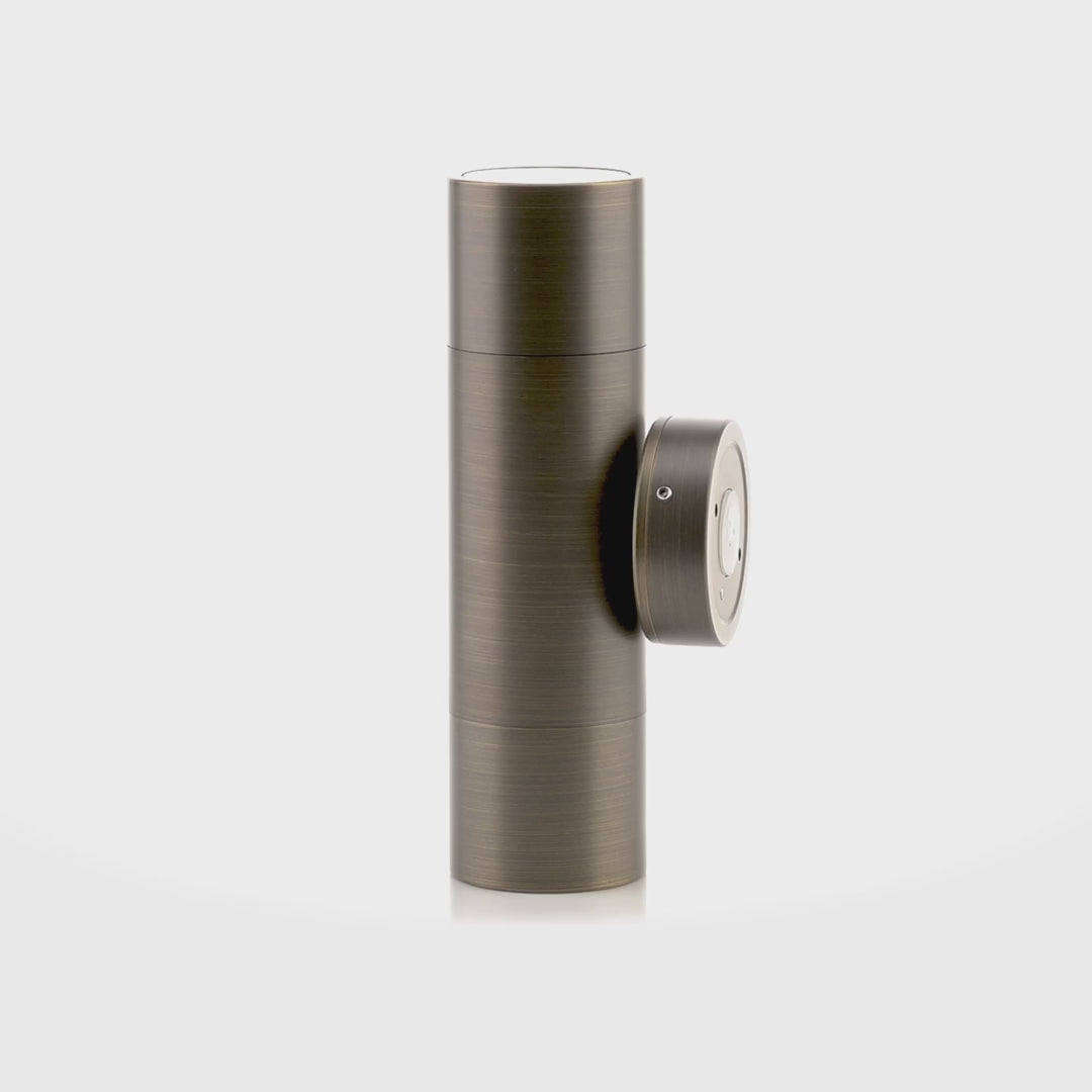 Havit Tivah Up & Down Pillar Wall Lights Tri - Antique Brass 2x3/5/7W / 2x5W 12V/240V IP65 - HV1095T-HV1097T