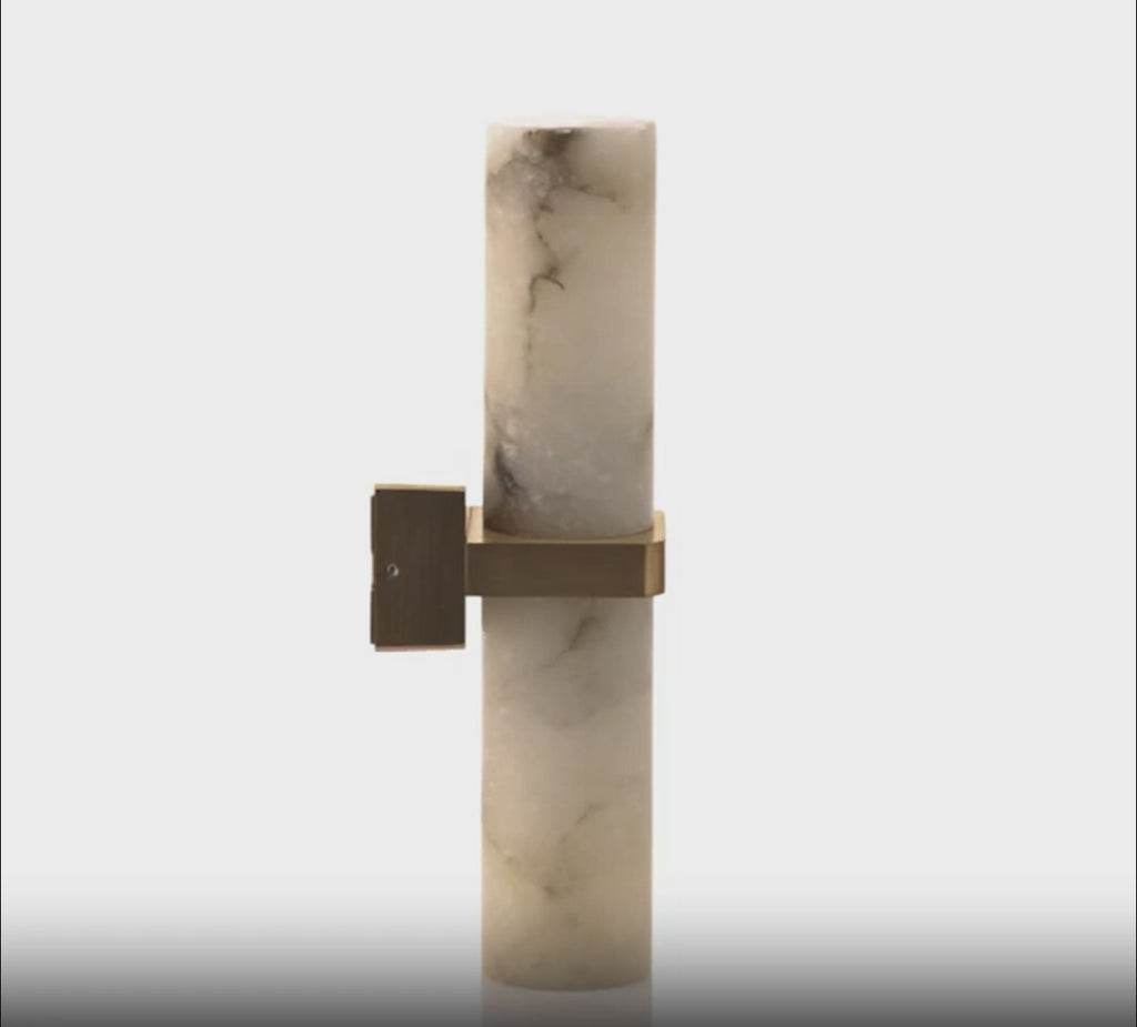 Havit Albast with Alabaster Glass Up & Down Exterior Wall Lights 3000K 4000K Brass 2x9W 240V IP65- HV8079T-BR