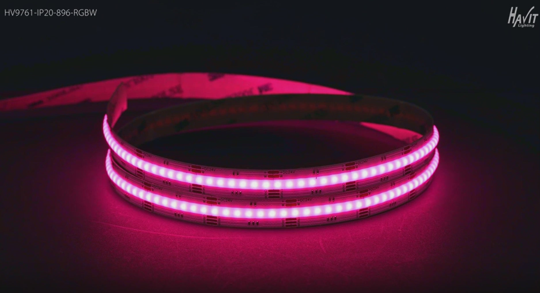Havit COB RGBW LED Strip and Channels 20W 24V IP20 - HV9761-IP20-896-RGBW Sold per metre and 30 metre Roll - Havit Lighting