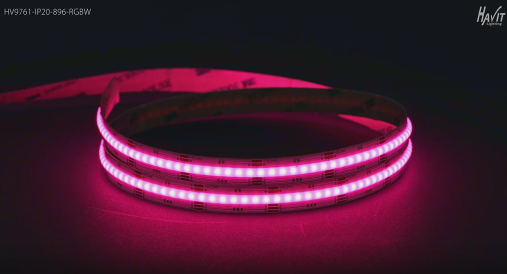 Havit COB RGBW LED Strip and Channels 20W 24V IP20 - HV9761-IP20-896-RGBW Sold per metre and 30 metre Roll - Havit Lighting