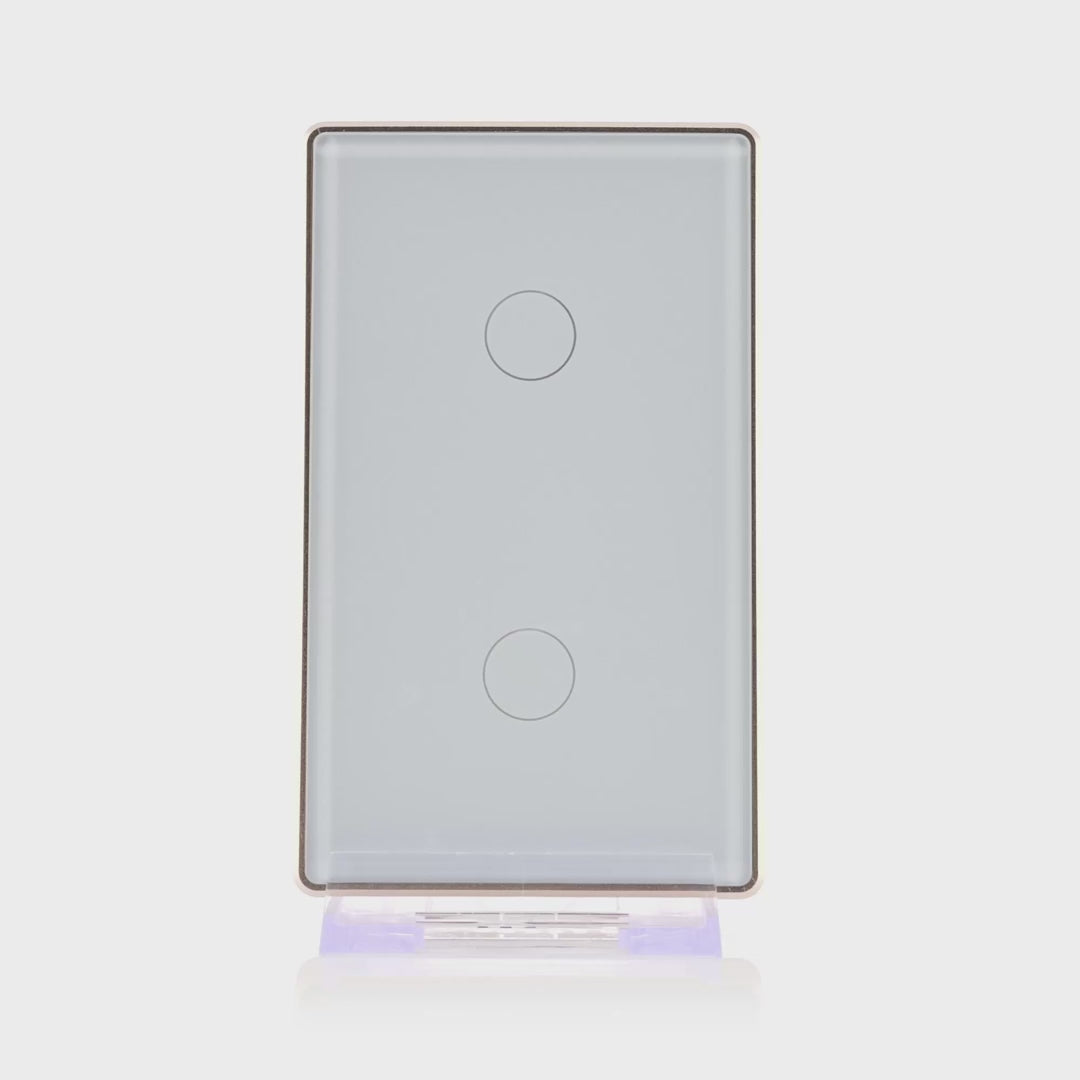 Havit Wifi 2 Gang with Gold Trim Wall Switch Clipsal White 2x300W 240V IP20 - HV9120-2