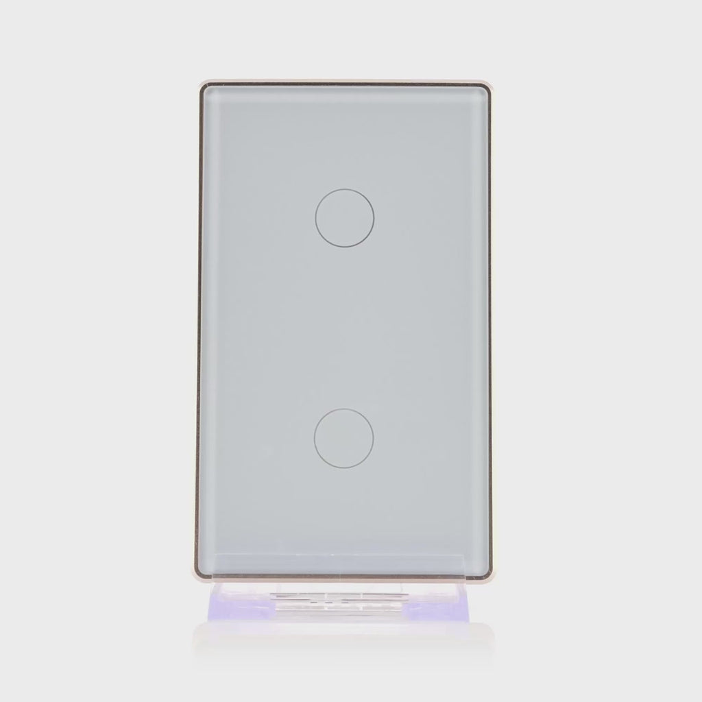 Havit Wifi 2 Gang with Gold Trim Wall Switch Clipsal White 2x300W 240V IP20 - HV9120-2