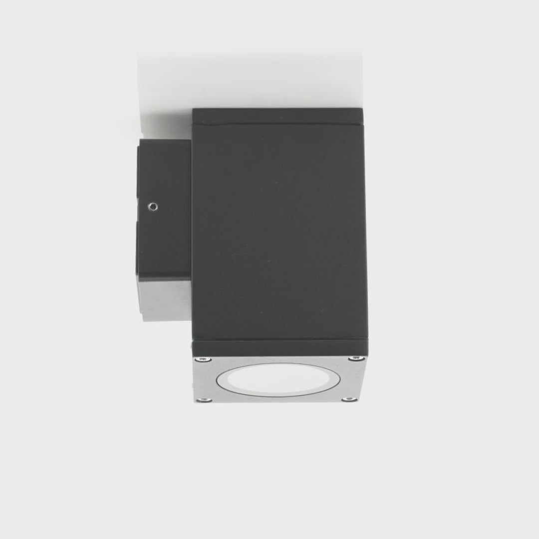 Havit Quadru Square Fixed Down Exterior Wall Lights Tri - Black 5W 240V IP54 - HV3623T-BLK
