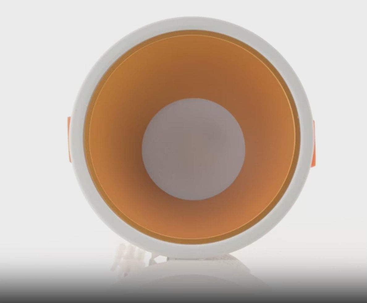 Havit Gleam Fixed LED Downlight Tri - White with Gold Insert 9W 240V IP54 - HV5528T-WG