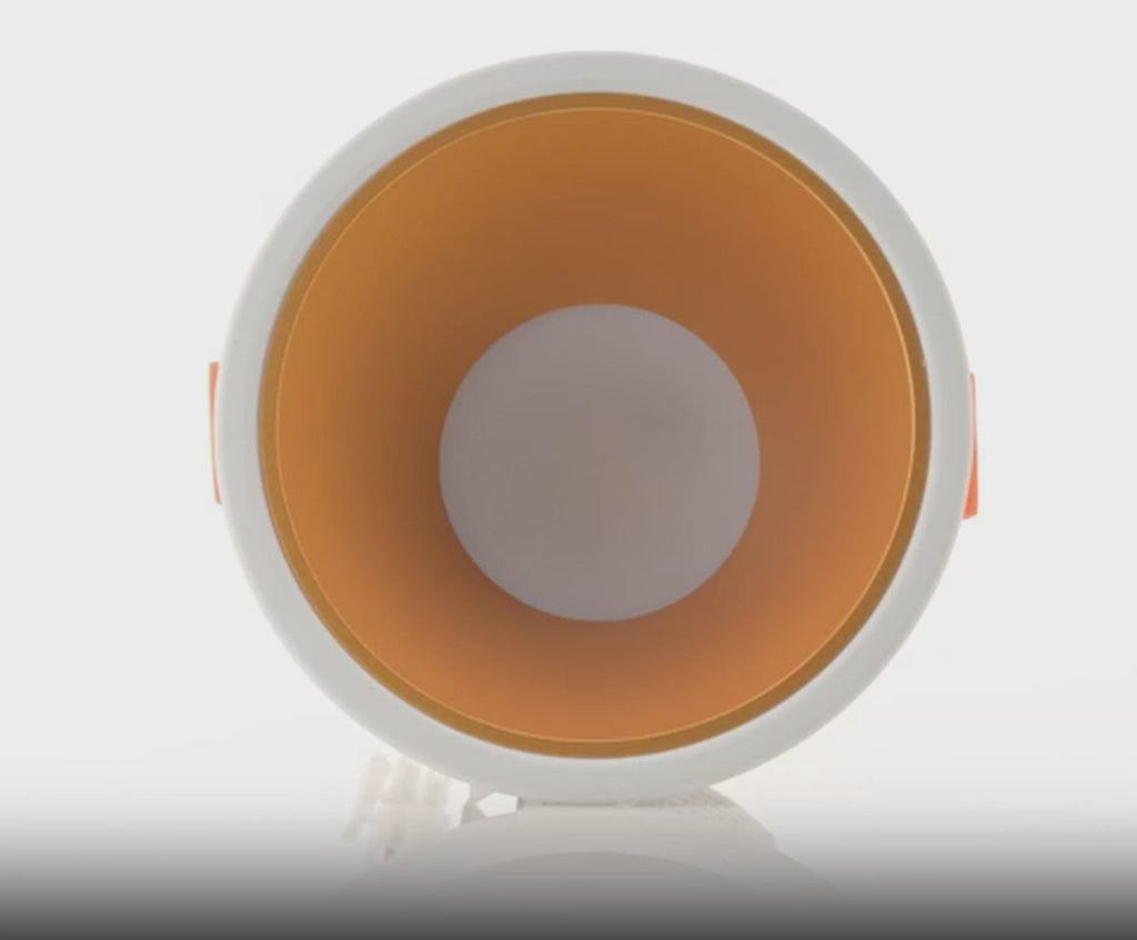 Havit Gleam Fixed LED Downlight Tri - White with Gold Insert 9W 240V IP54 - HV5528T-WG