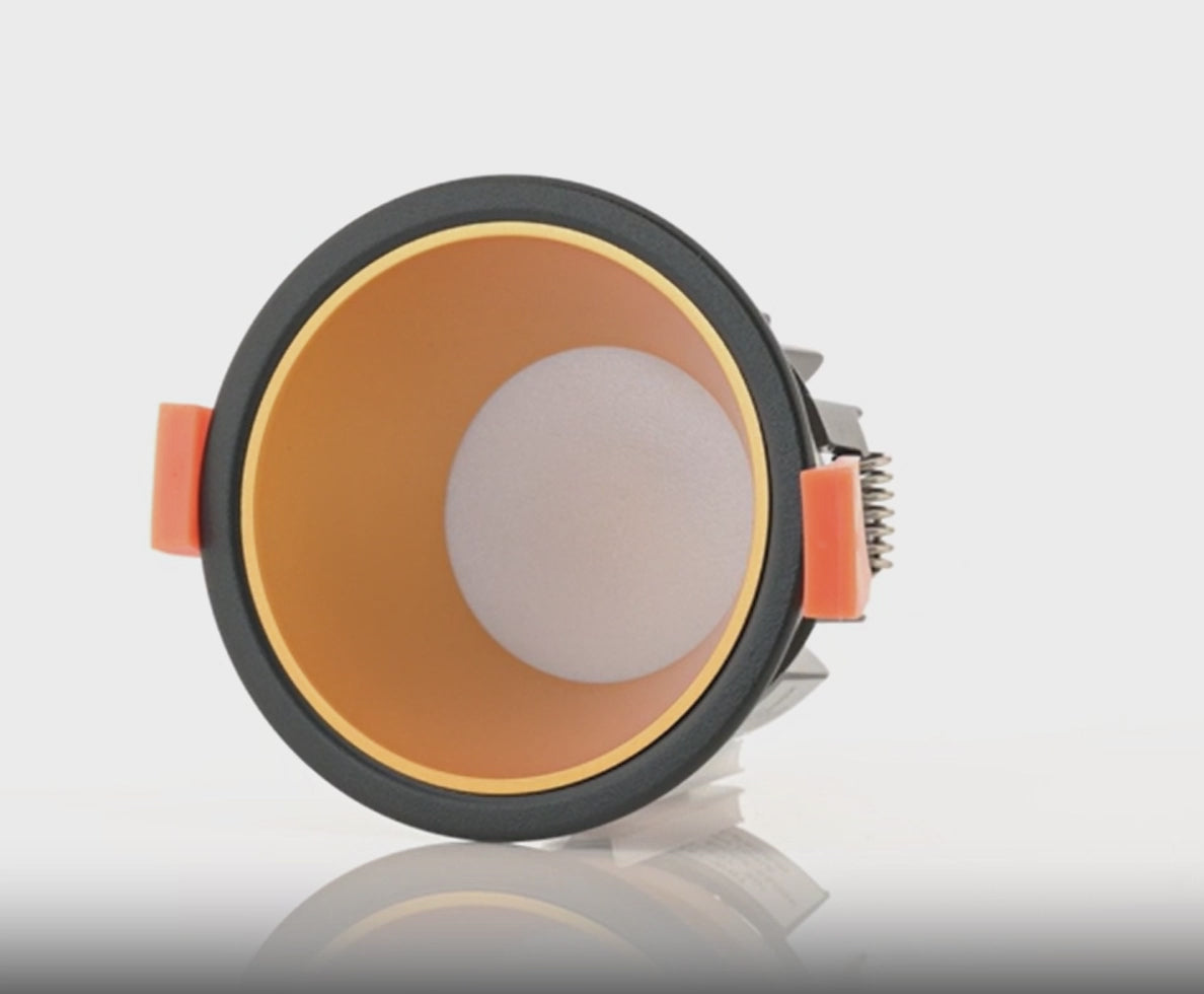 Havit Gleam Fixed Deep LED Downlight Tri - Black with Gold Insert 9W 240V IP54 - HV5529T-BG
