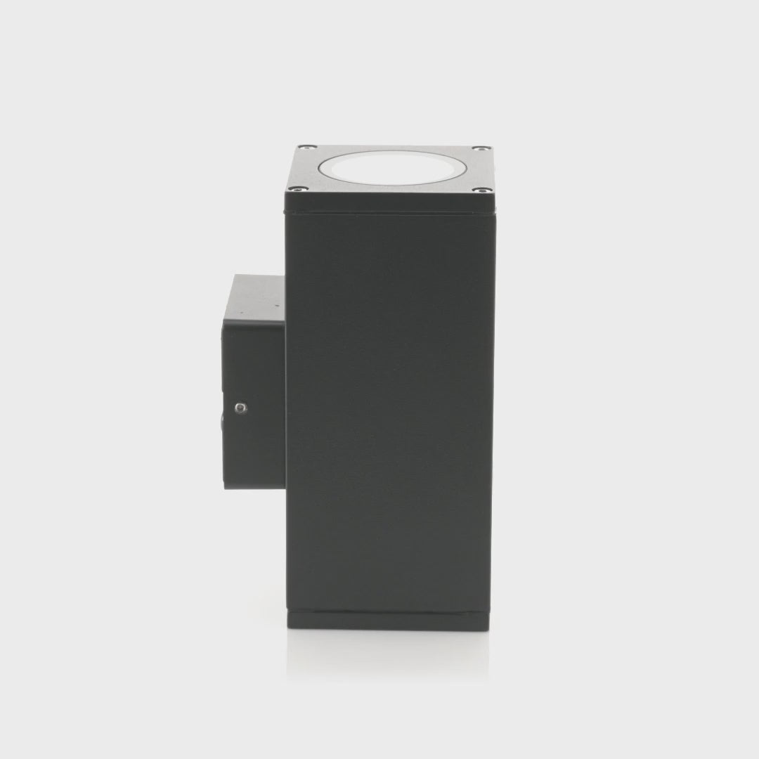 Havit Quadru Square Up & Down Exterior Wall Lights Tri - Black 2x5W 240V IP54 - HV3624T-BLK