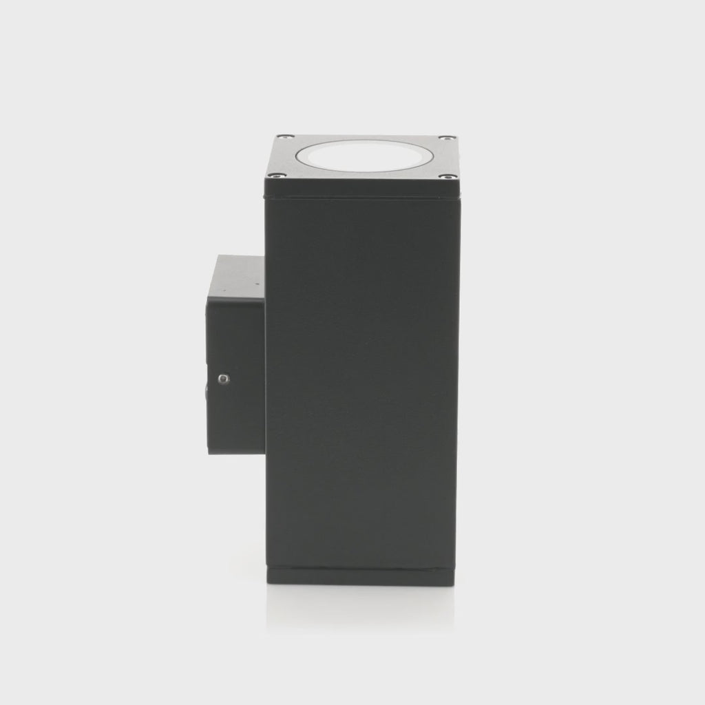 Havit Quadru Square Up & Down Exterior Wall Lights Tri - Black 2x5W 240V IP54 - HV3624T-BLK