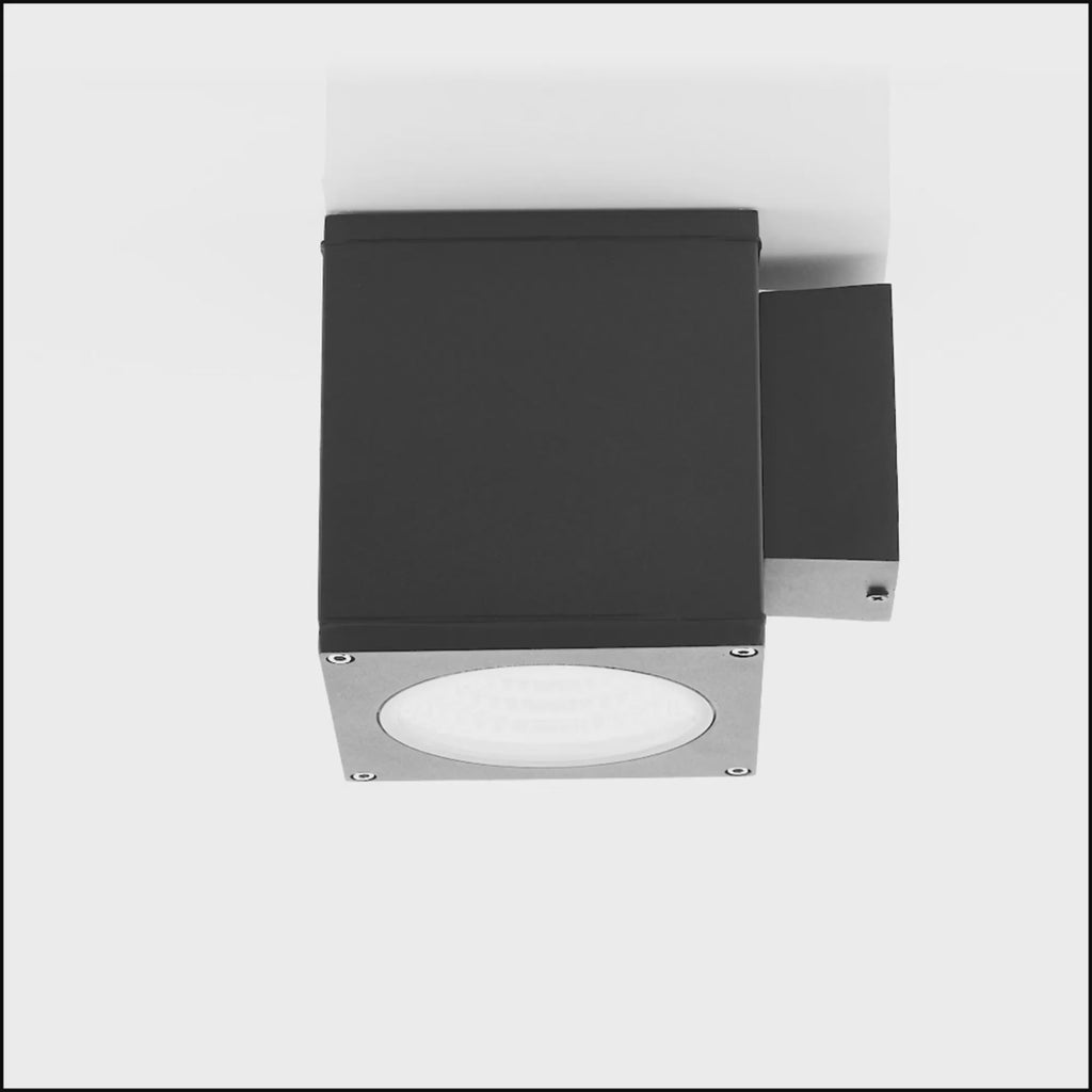 Havit Porter Large Fixed Exterior Wall Lights Tri - Black 15W 240V IP54 - HV3628T-BLK-SQ