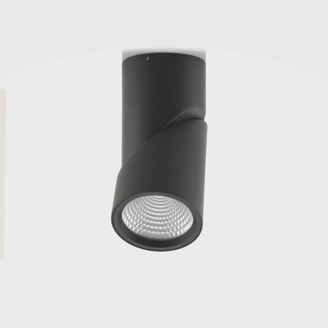 Havit Nella LED Surface Mounted Rotatable Downlight Tri - Black 24W 12V/240V IP54 - HV5825T-BLK, HV5825T-BLK-12V