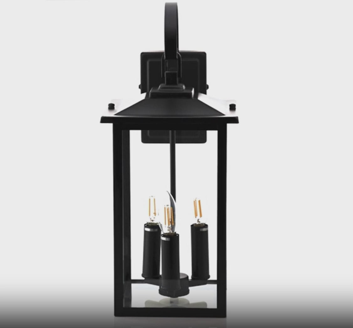 Havit Madix Galvanised Iron Exterior Wall Lights 2700K Black 3x4W 240V IP44- HV3535W-M-BLK