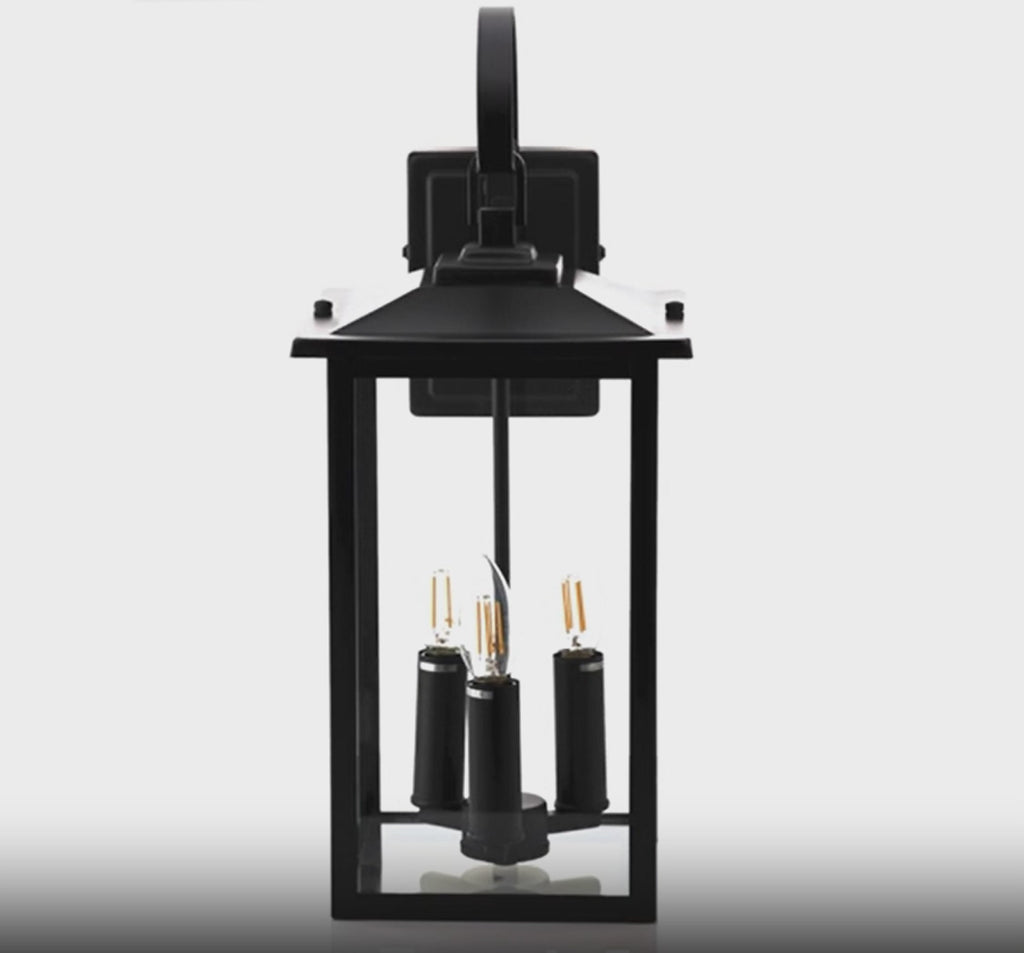 Havit Madix Galvanised Iron Exterior Wall Lights 2700K Black 3x4W 240V IP44- HV3535W-M-BLK
