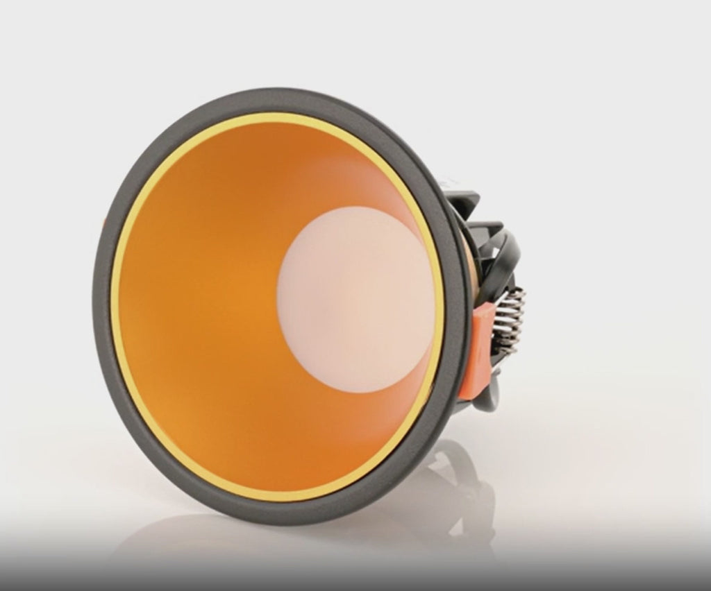 Havit Gleam Fixed LED Downlight Tri - Black with Gold Insert 9W 240V IP54 - HV5528T-BG