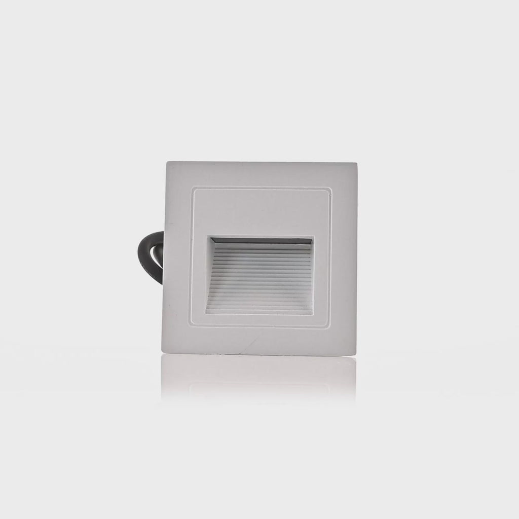 Havit Trin Square Recessed Garden Step and Up Light Tri- White 3W 12V/240V IP54- HV3112T-WHT-240V, HV3112T-WHT-12V