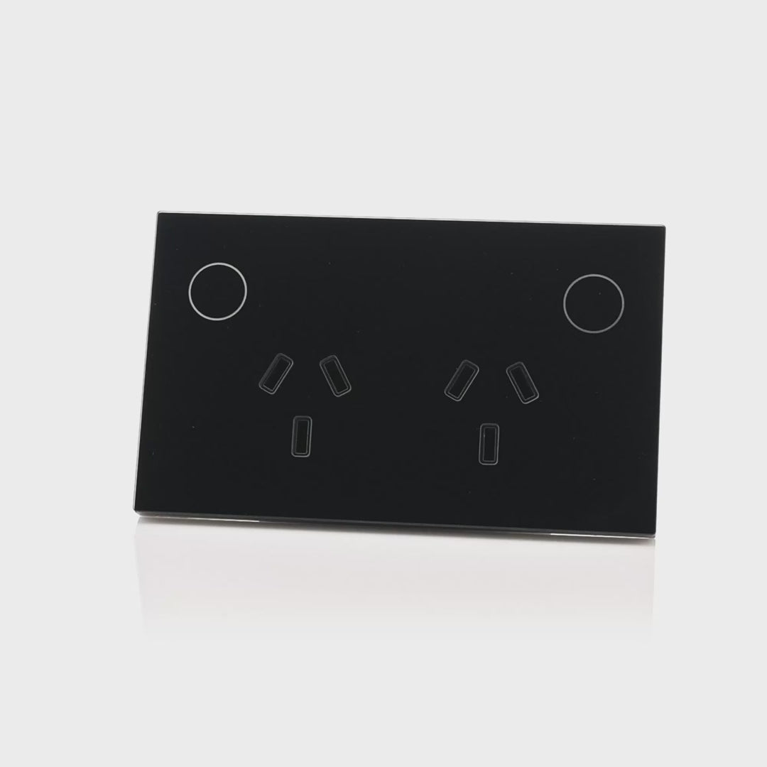 Havit Wifi Double Powerpoint Clipsal Black 240V IP20 - HV9214