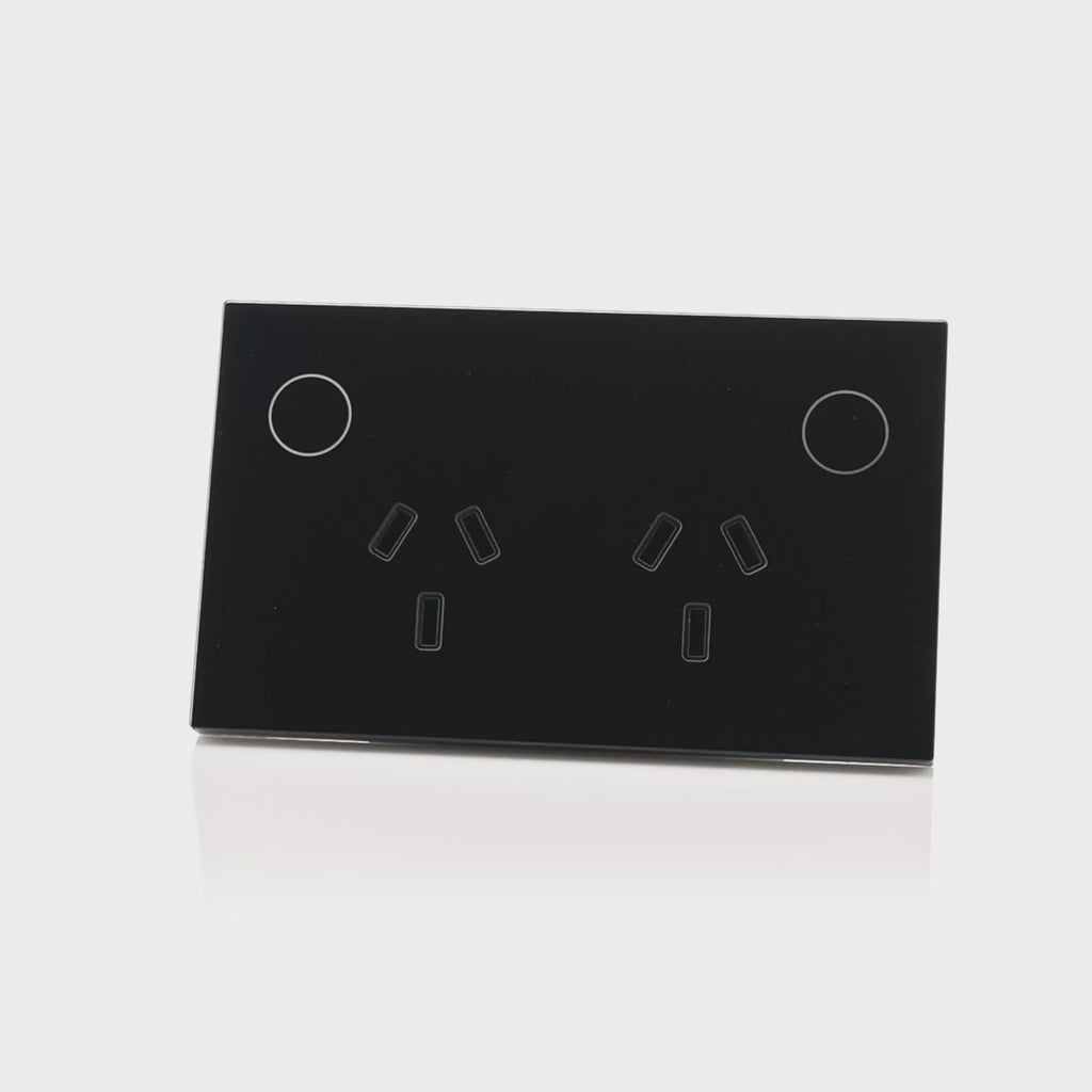 Havit Wifi Double Powerpoint Clipsal Black 240V IP20 - HV9214