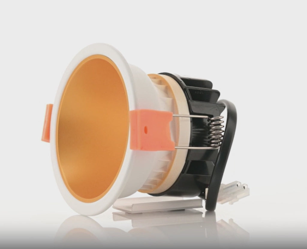 Havit Gleam Fixed Deep LED Downlight Tri - White with Gold Insert 9W 240V IP54 - HV5529T-WG