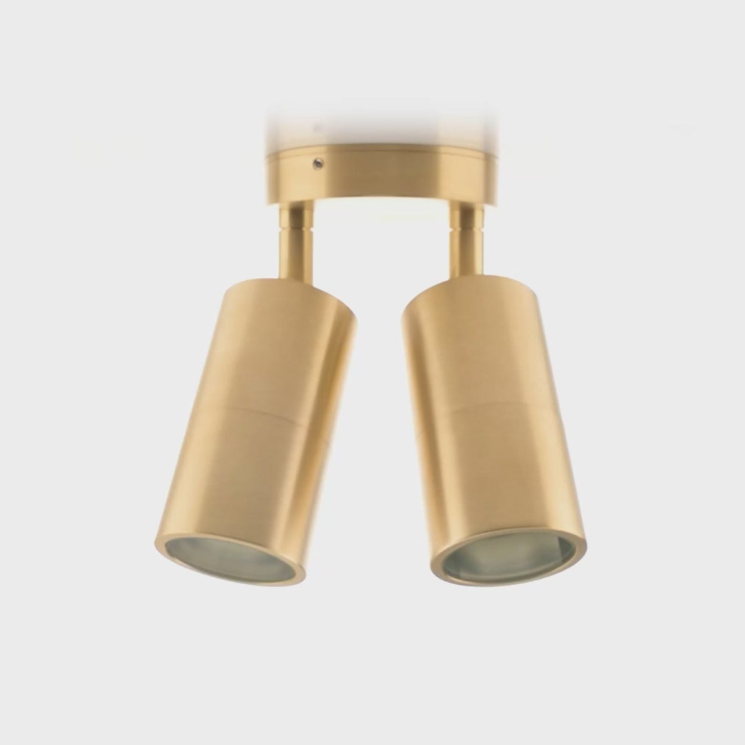 Havit Tivah Double Adjustable Pillar Exterior Wall Lights Tri - Solid Brass 2x3/5/7W / 2x5W 12V/240V IP65 - HV1355T-HV1357T