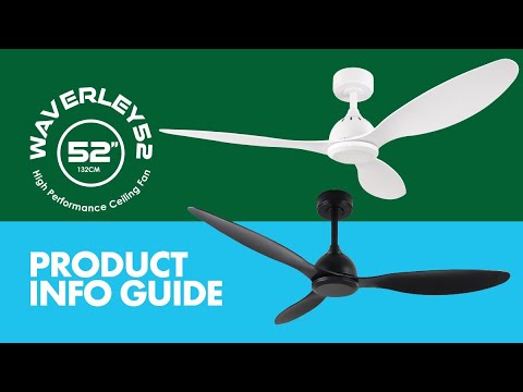 SAL WAVERLEY 52 3 Blade Ceiling Fans Black/ White 50W 240V- SACF01/52/3
