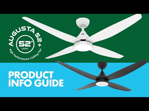 SAL AUGUSTA 52 + SACF11/52/4/L 4 Blade Ceiling Fans White/ Black 54W 240V- SACF11/52/L