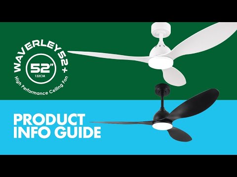 SAL WAVERLEY 52 + SACF01/52/3/L 3 Blade Ceiling Fans White 50W 240V- SACF01/52/3/L