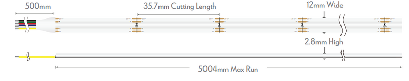 Domus PLEX-RGB+TUNE/WHT LED Strip RGB+TW 21W 24V IP54 - 24151 Sold per metre