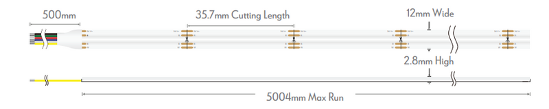 Domus PLEX-RGB+TUNE/WHT LED Strip RGBTW 21W 24V IP67 - 24152 Sold per metre