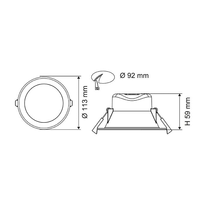 SAL WAVE flickerGUARD S9065TC FG LED Downlights Tri - White 8W 240V - S9065TC/WH/FG - SAL Lighting