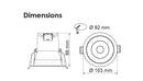 SAL COOLUM PLUS flickerGUARD S9068TC/FG LED Downlights Tri - White 9W 240V - S9068TC/WH/FG - SAL Lighting