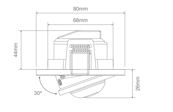 Domus Round Recessed PIR 360° Sensors White 0.5W 240V IP20 - 66036