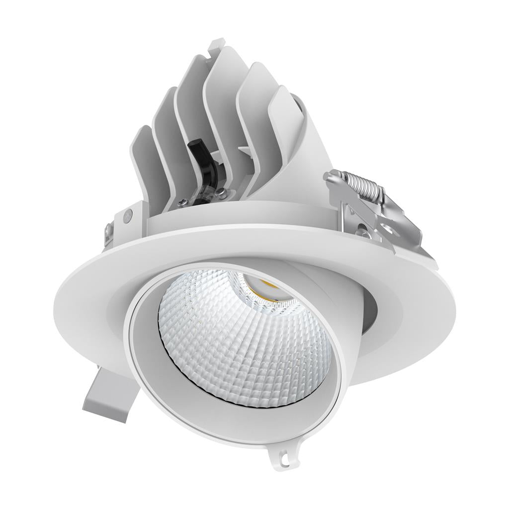 Domus Scoop-25 Round Adjustable Dimmable LED Downlight Kit Tri - White 25W 240V IP20 - 20472