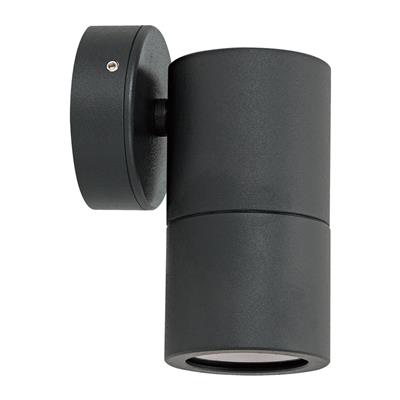 49011 Shadow 1 Light Fixed Wall Bracket 35W 240V IP65 GU10 Spotlight - Black No Lamp Domus Lighting