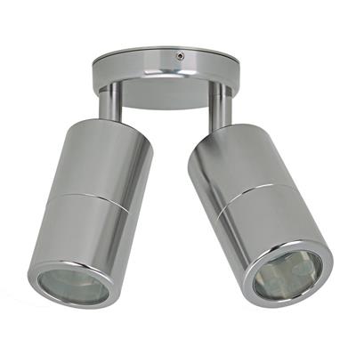 Domus Shadow 2 Light Adjustable Exterior Wall Lights Tri - Titanium Silver 240V IP65 - SHADOW - Domus Lighting