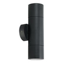 49021 Shadow 2 Light Fixed Up/Down Wall Bracket 35W 240V IP65 GU10 Spotlight - Textured Black No Lamp Domus Lighting