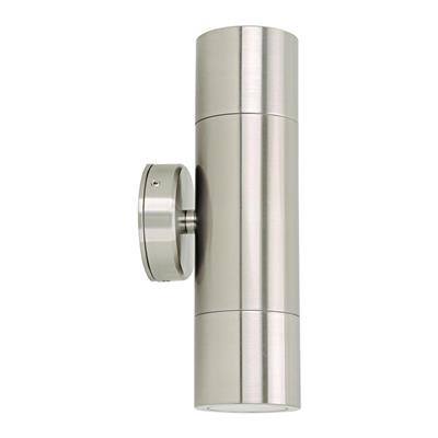 49025 Shadow 2 Light Fixed Up/Down Wall Bracket 35W 240V IP65 GU10 Spotlight - 316 Stainless Steel No Lamp Domus Lighting