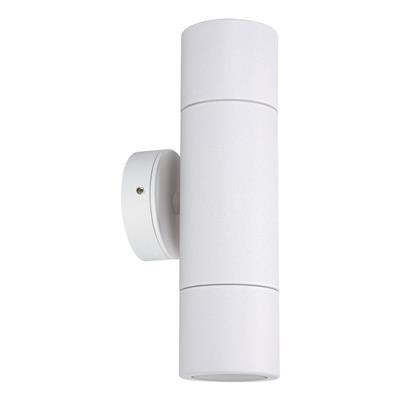 49206 Shadow 2 Light Fixed Up/Down Wall Bracket 35W 240V IP65 GU10 Spotlight - Textured White 5000K Domus Lighting