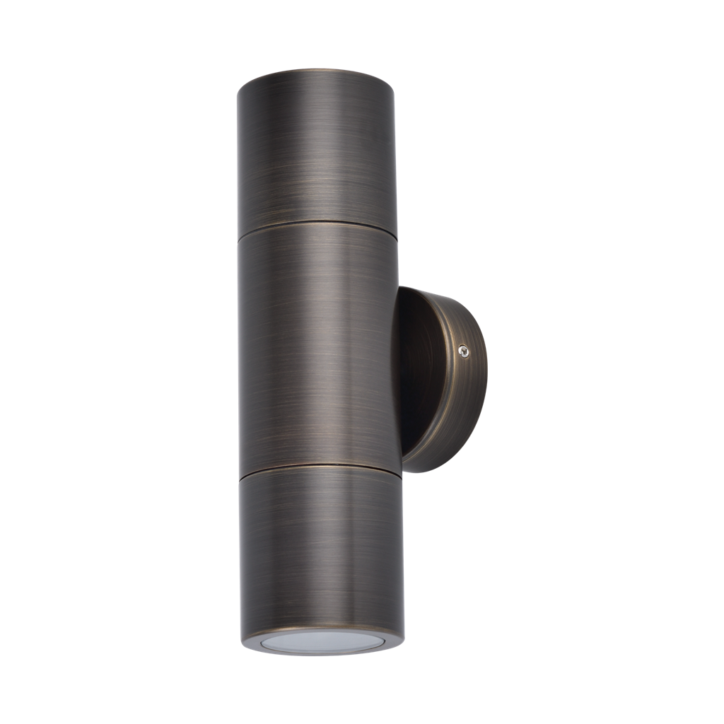 Domus Shadow 2LT Exterior Wall Lights Tri- Bronze/ Brass 240V IP65- 49032, 49034