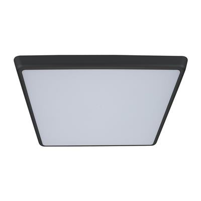 Domus Solar-400mm Square Slimline Dimmable LED Oysters Tri- Black 35W 240V IP54 - 20947