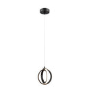 Domus Spin Twin Ring LED Interior Pendant Tri - Black / Satin Brass / White 12W 240V IP20 - 22726, 22727, 22728 -Domus Lighting